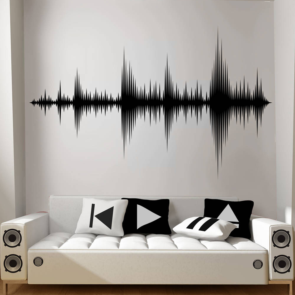Audio Music Remover - Audio Wave Muurtattoo Geluid Wave Muursticker