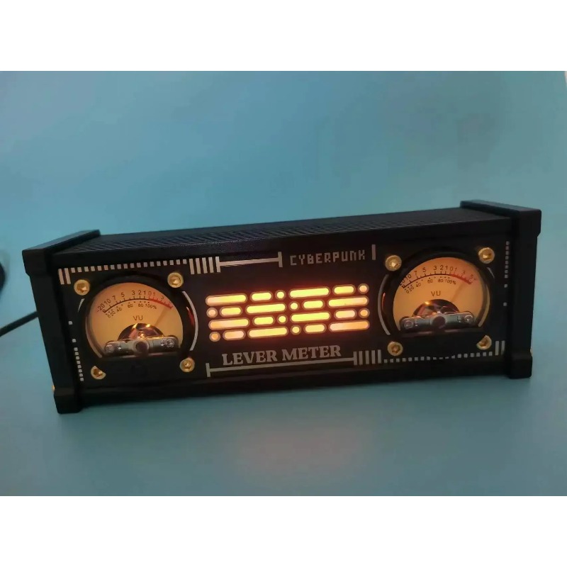 Audio Music Visualizer - E-elektronische analoge VU-niveaumeter RGB-lichtstembediening met desktopdecoraties