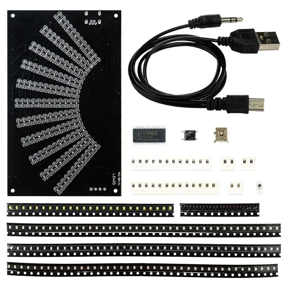 Audio Music Visualizer - DIY LED-muziekspectrum-displaykit met acryl omhulsel voor