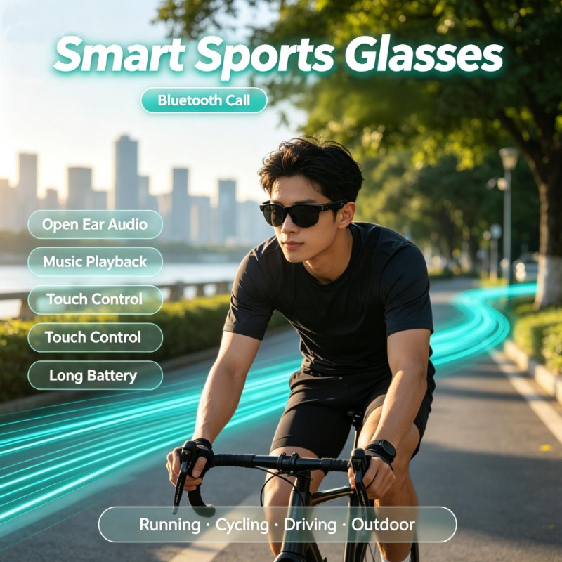 Audio Music In - Slimme sportbril met open oor-audio, Bluetooth-oproepen,