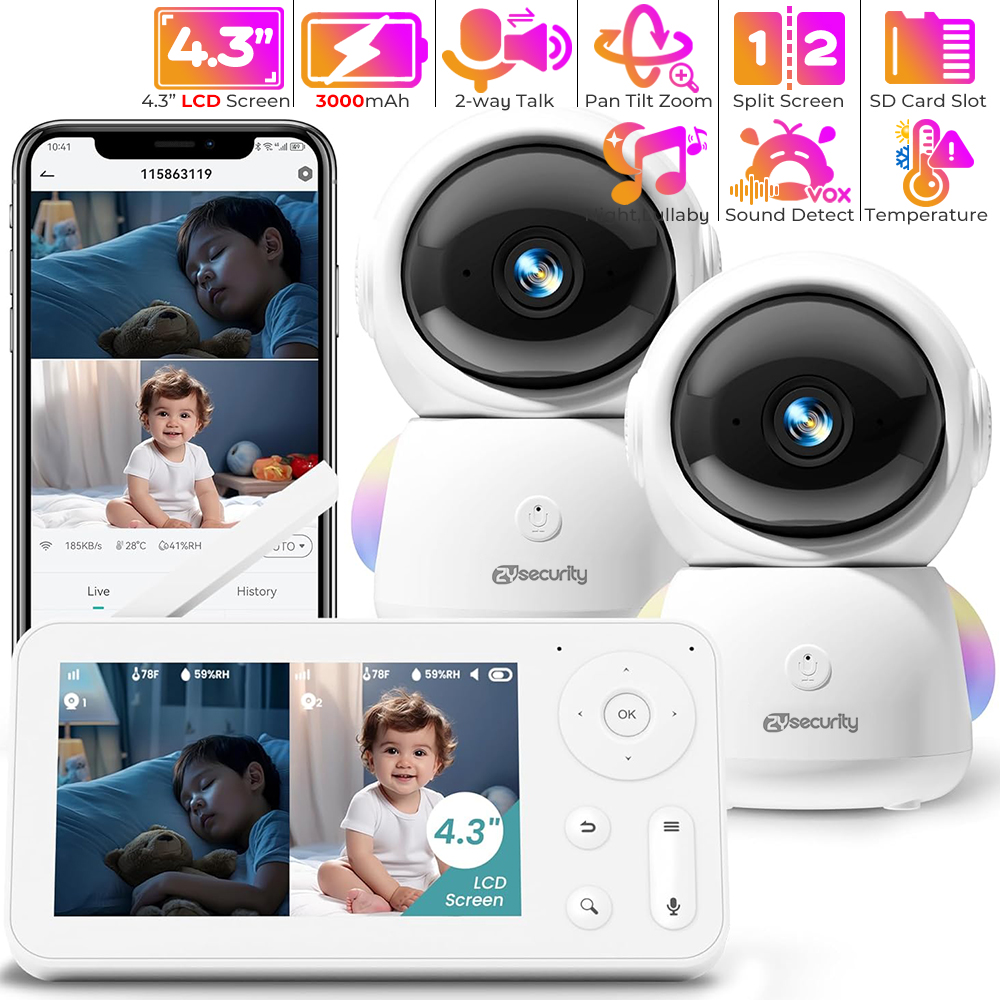 Audio Music Visualizer - 2K babyfoon met 2 camera's en