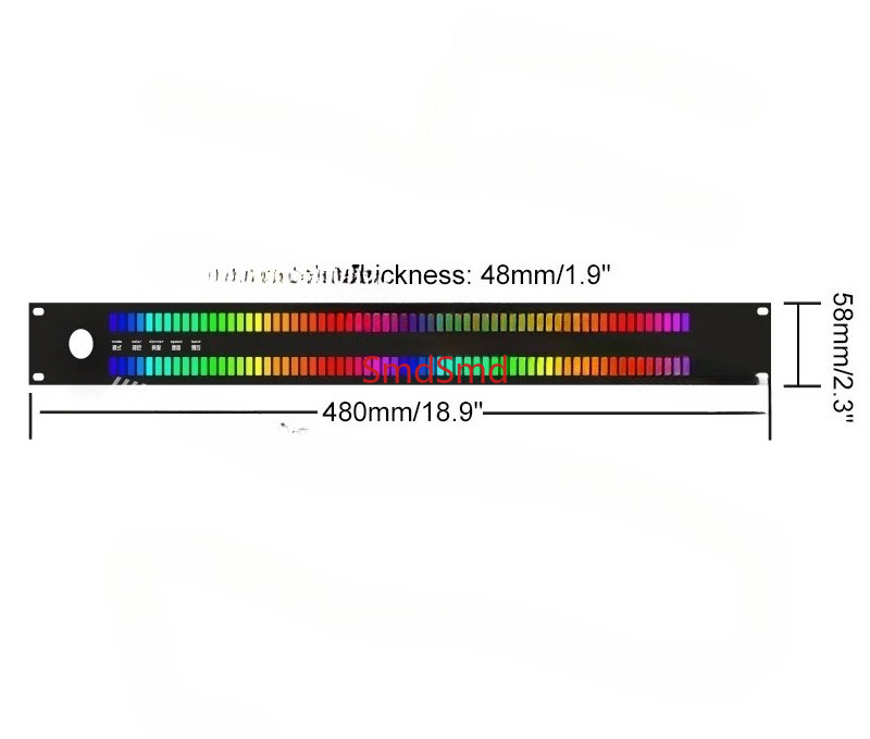 Audio Music Visualizer - 128-lichts LED-muziekspectrumdisplay LED64X2 ritmelicht VU-meter met