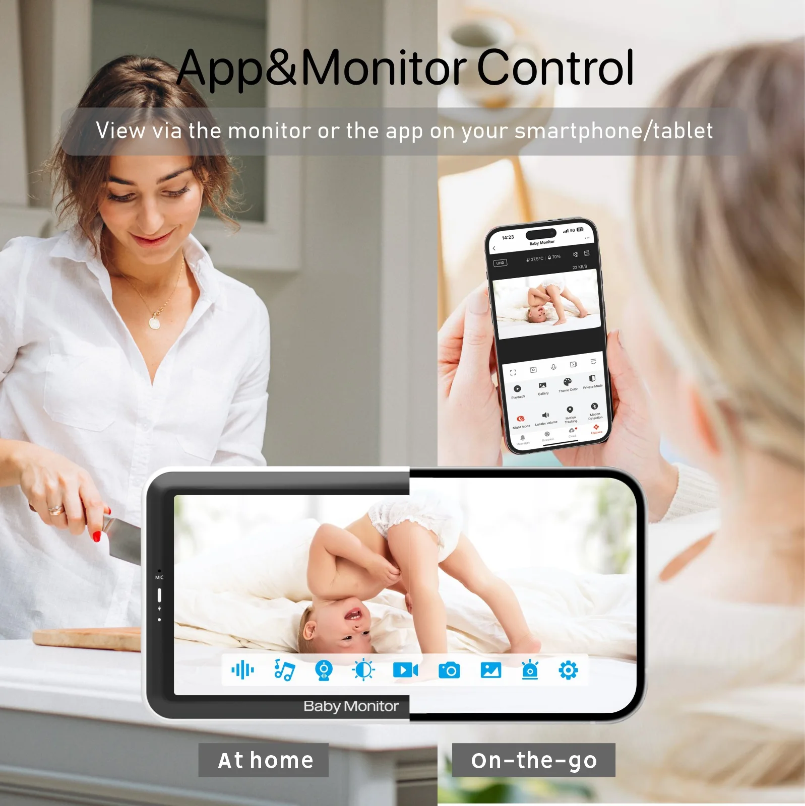 5 inch video babyfoon met PTZ  - Audio Music Apps recensie en prijs