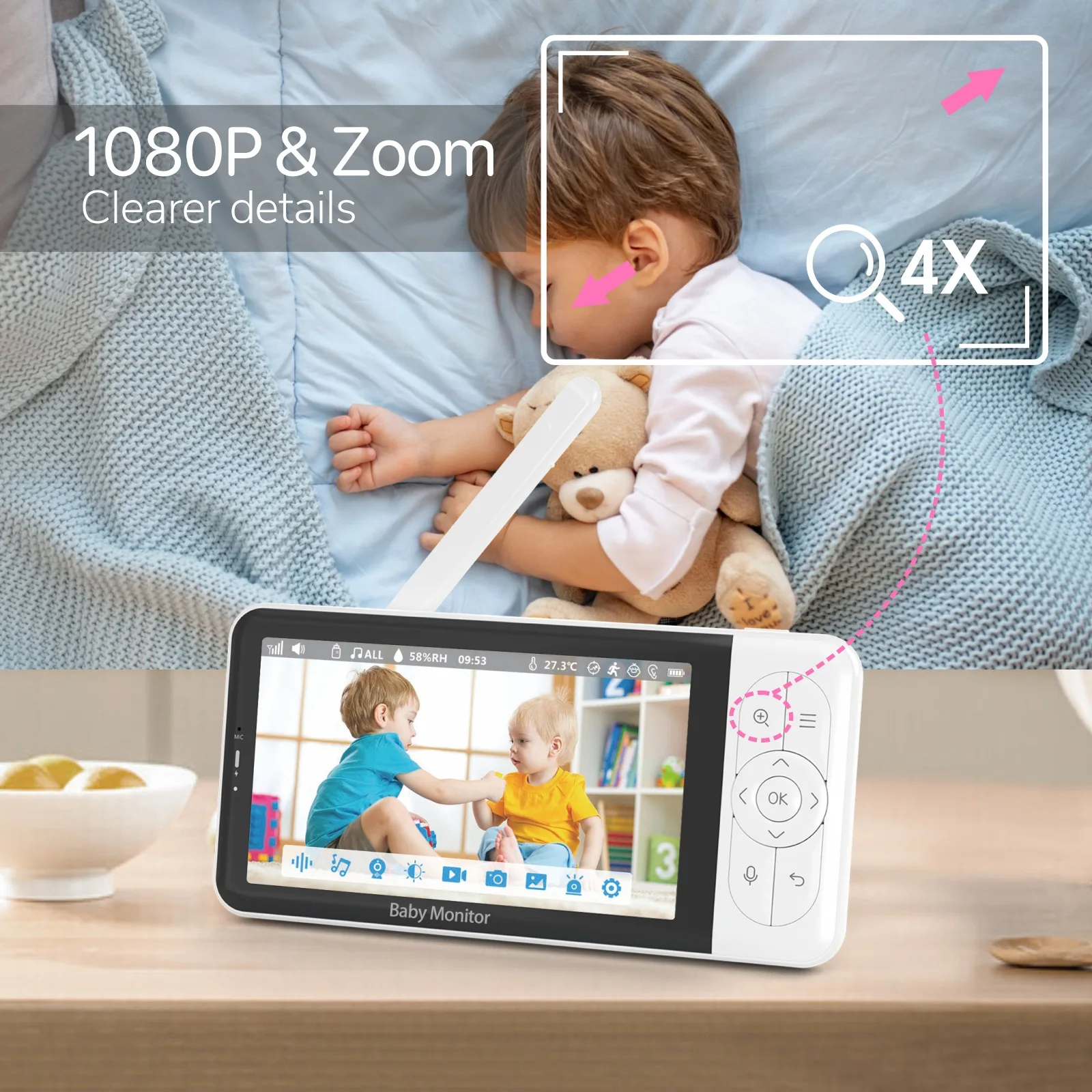 5 inch video babyfoon met PTZ  - Audio Music Apps recensie en prijs