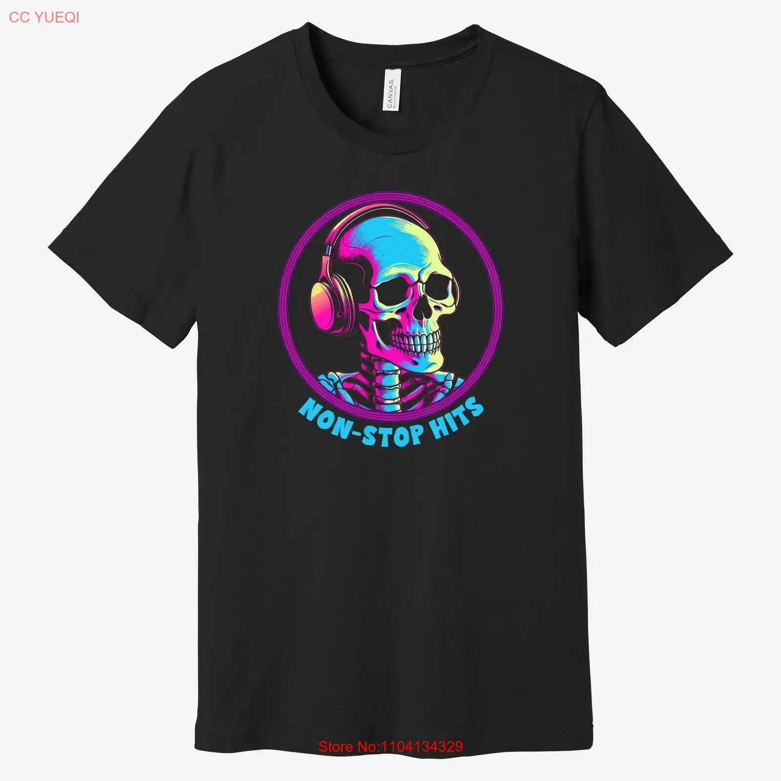 Schedel T-shirt met hoofdtelef - Audio Music Dj recensie en prijs